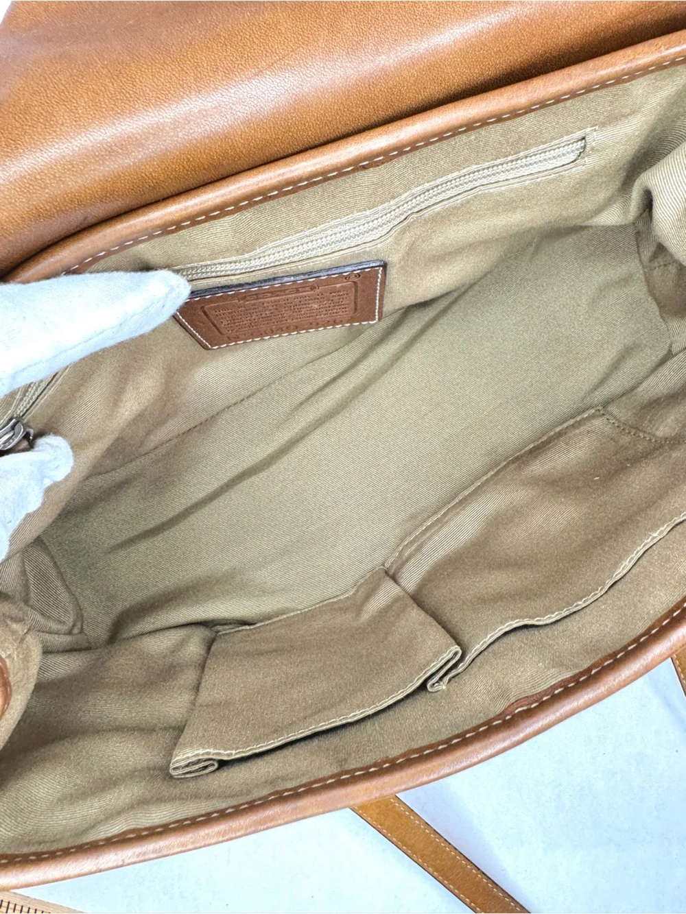 Vintage Coach Hamptons Flap Satchel 9267 British Tan Leather Shoulder Bag